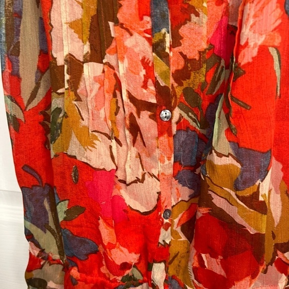 Abercrombie & Fitch Floral Fitted Waist Rope Spaghetti Strap Beaded Tank Top. - Picture 6 of 12